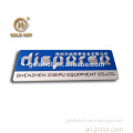 Engraved aluminum logo plate blue color ink filling size 10mm to 500mm print logo with with customized name OEM ODM manufacturer